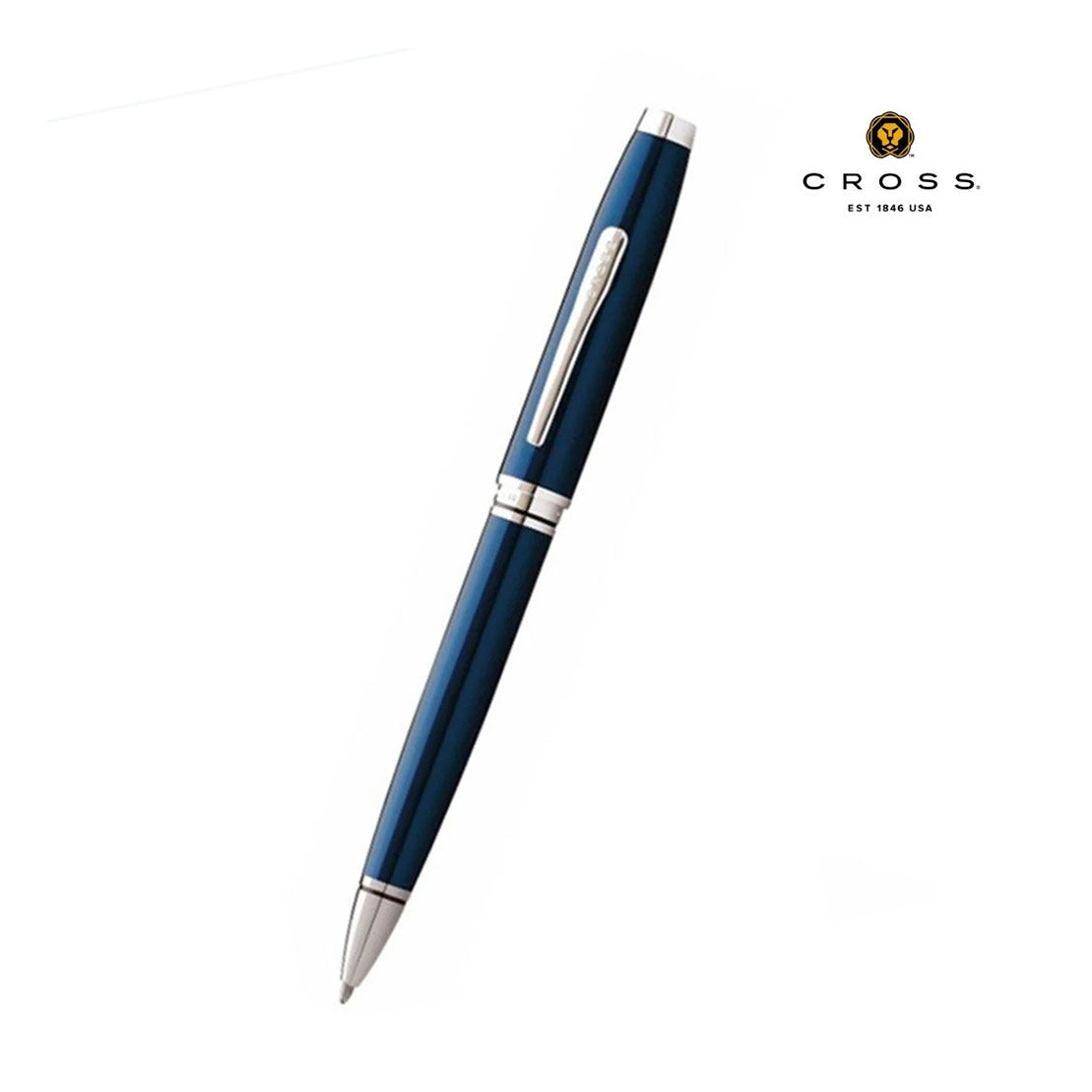 Cross Coventry Blue Lacquer with Polished Chrome Appointments Ballpoin