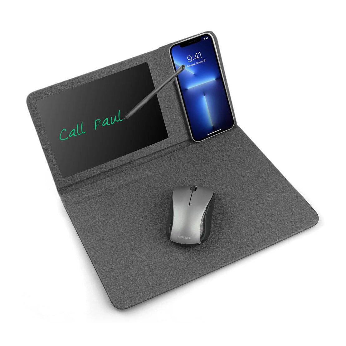 10W Wireless Charger Writable Mouse Pad Black