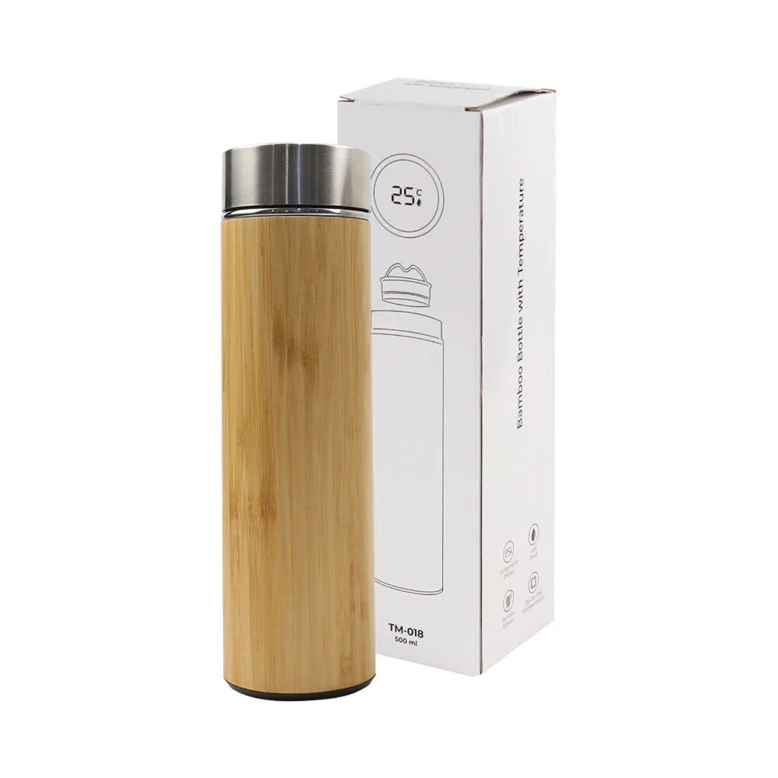 Bamboo Flask with Temperature Display