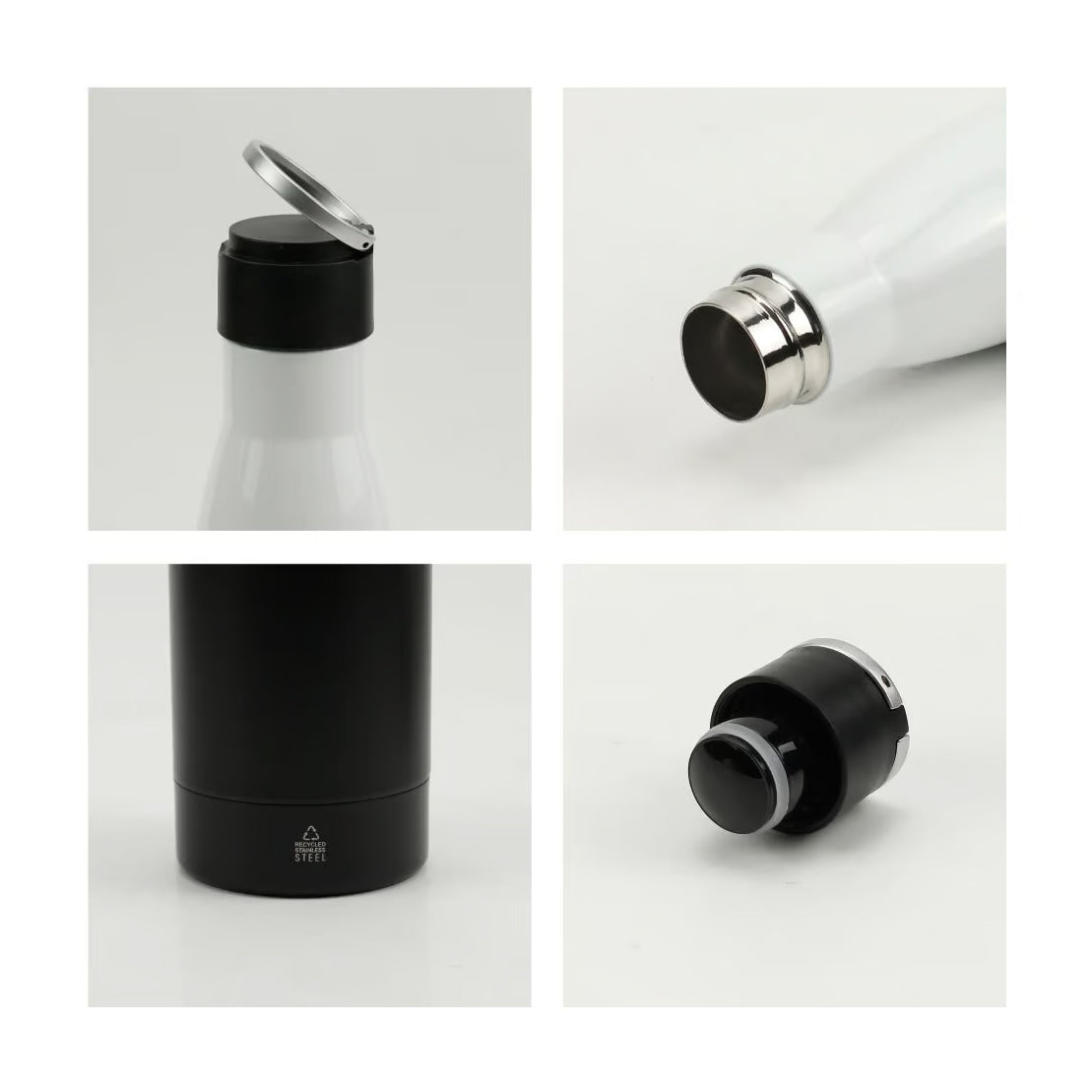 Double Wall SS Bottles Twist-off Lid SS Foldable Handle 500ml