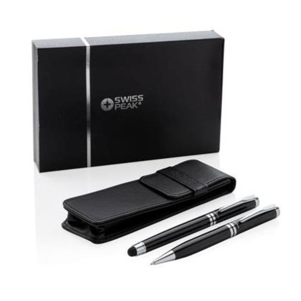 Swiss Peak Executive Pen Set - Black/Silver