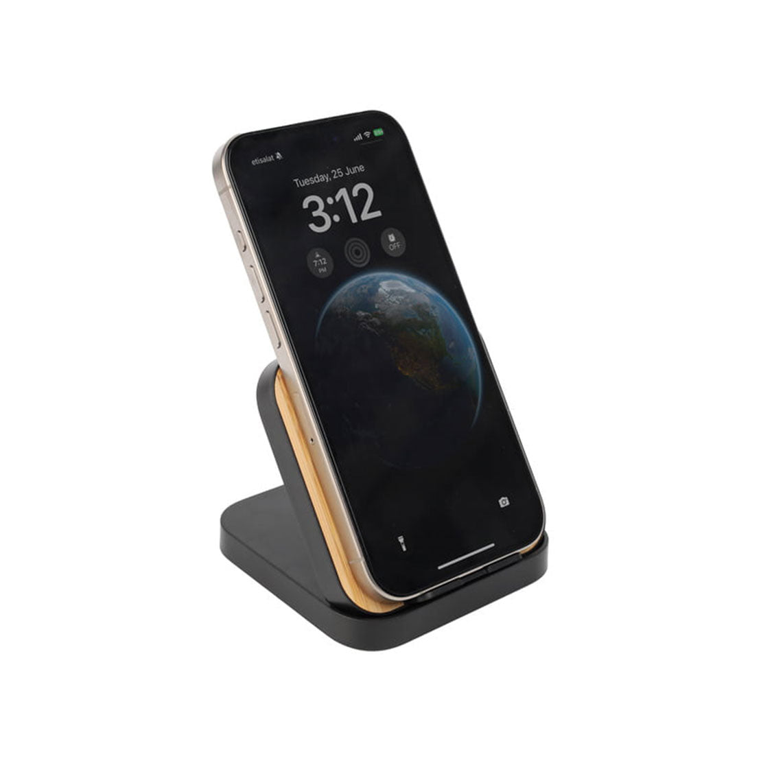 Mini Fold Wireless Charger Phone Holder cum Bamboo