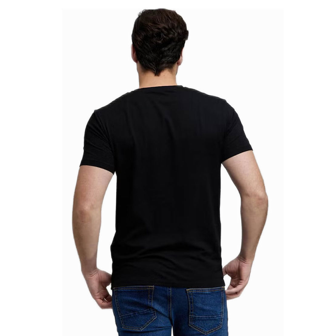 Black Round Neck Tshirt - 100% Cotton