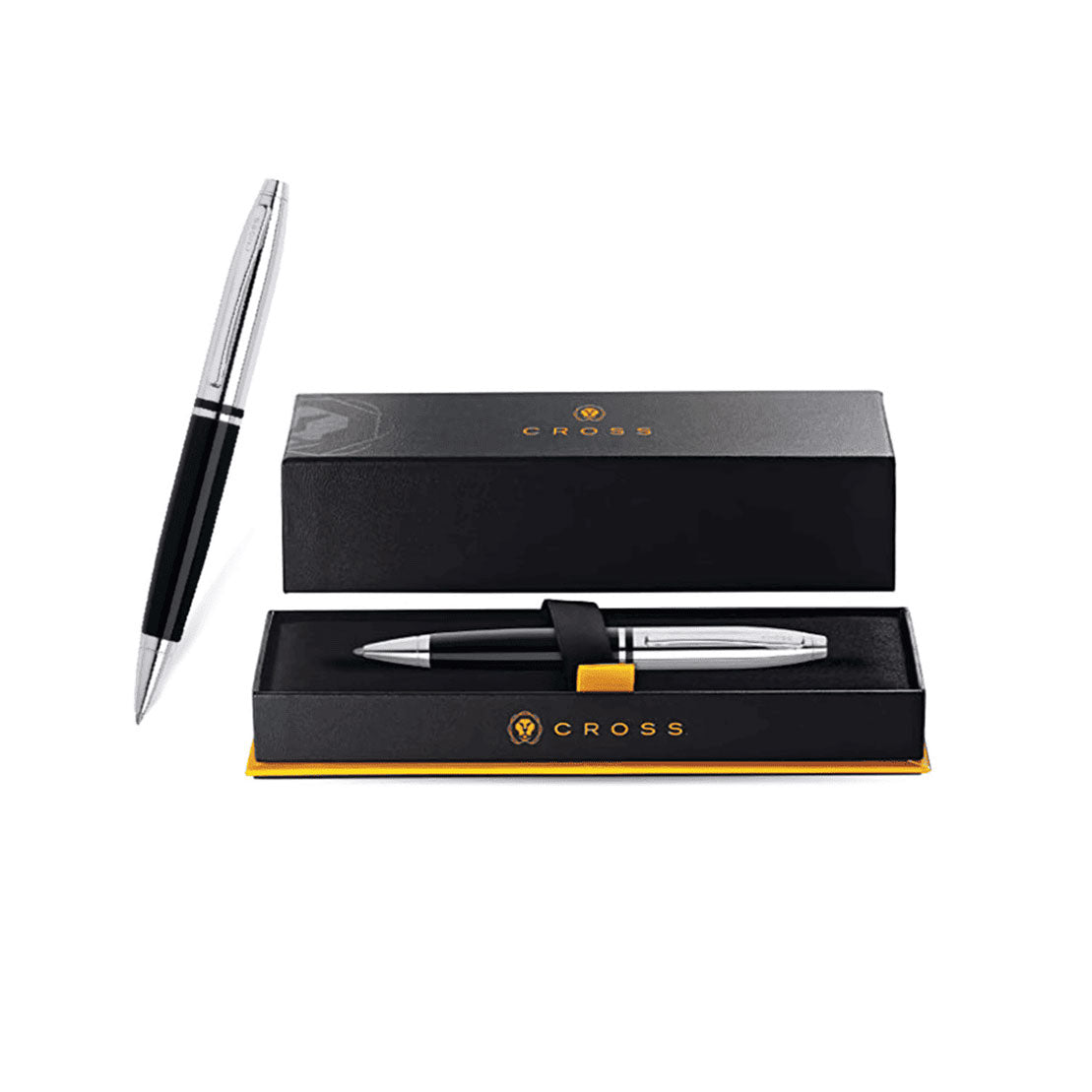 Cross Calais™ Chrome/Black Lacquer with Polished Chrome Appointments Ballpoint Pen