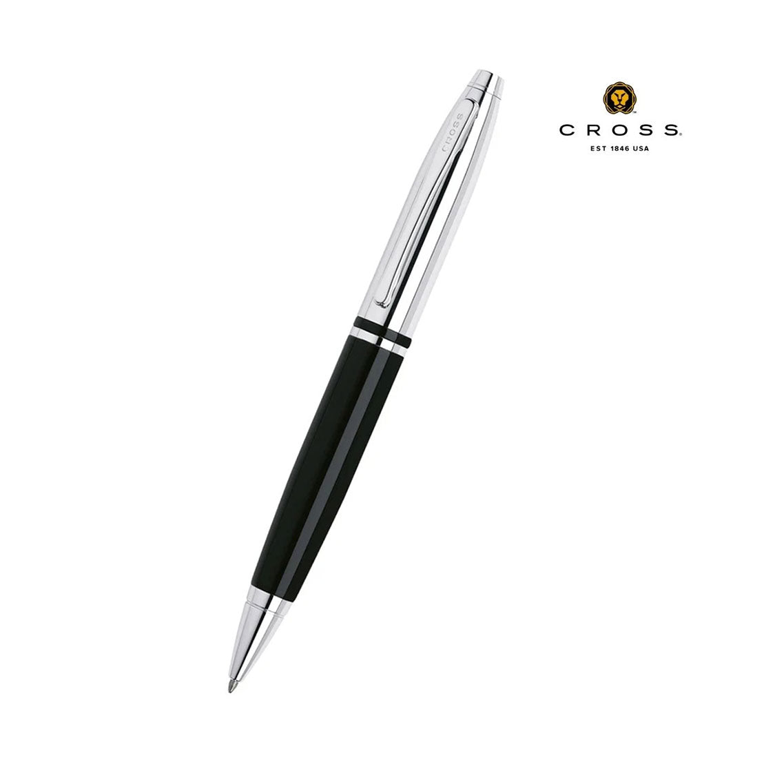 Cross Calais™ Chrome/Black Lacquer with Polished Chrome Appointments Ballpoint Pen