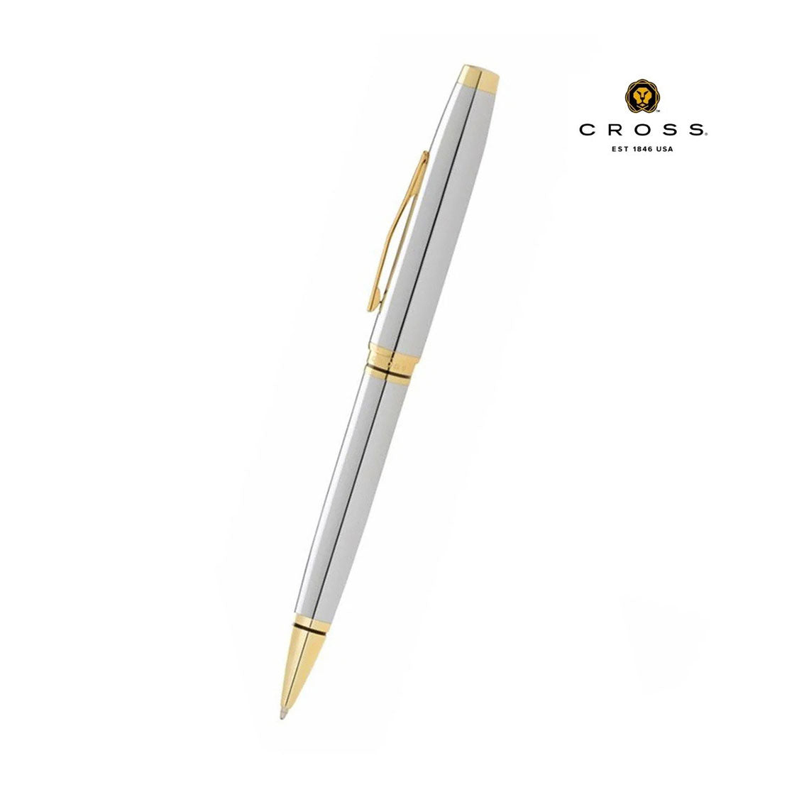 Cross Coventry Polished Chrome with Gold Tone Ballpoint Pen