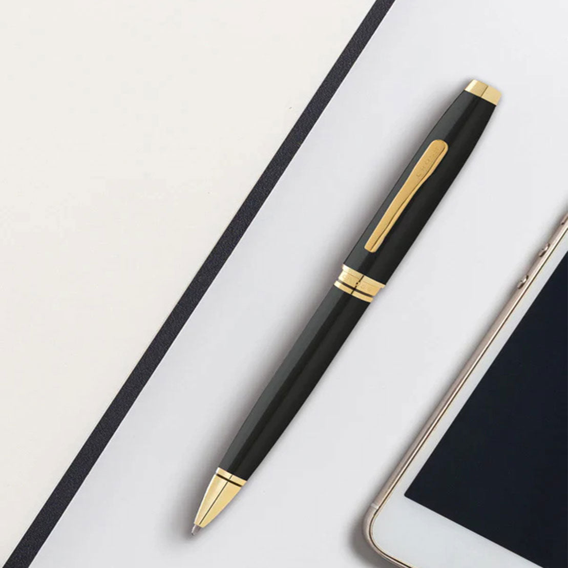 Cross Coventry Classic Black Lacquer with Gold Tone Appointments Ballpoint Pen