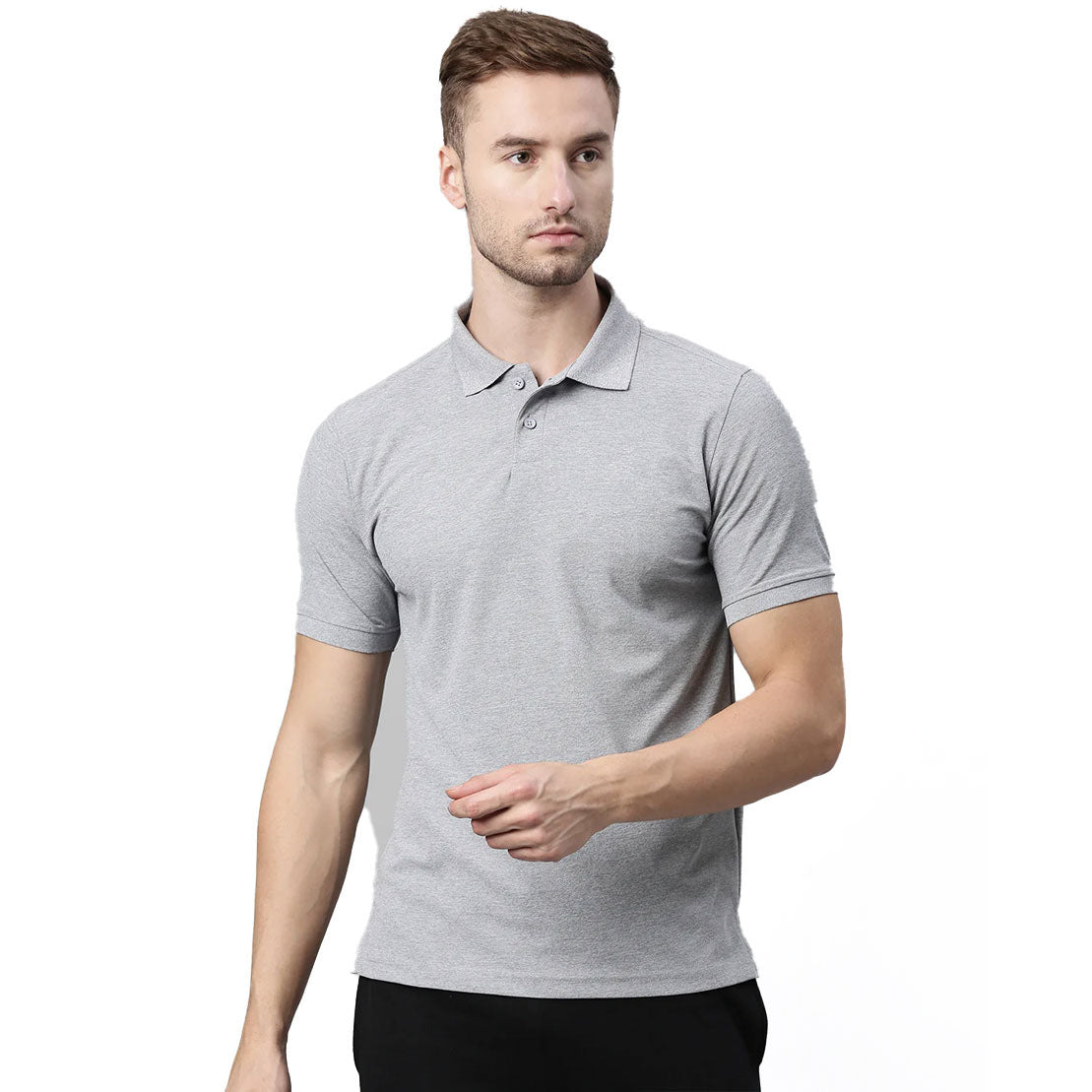 Euroblair Polo T Shirt - Grey Light Melange