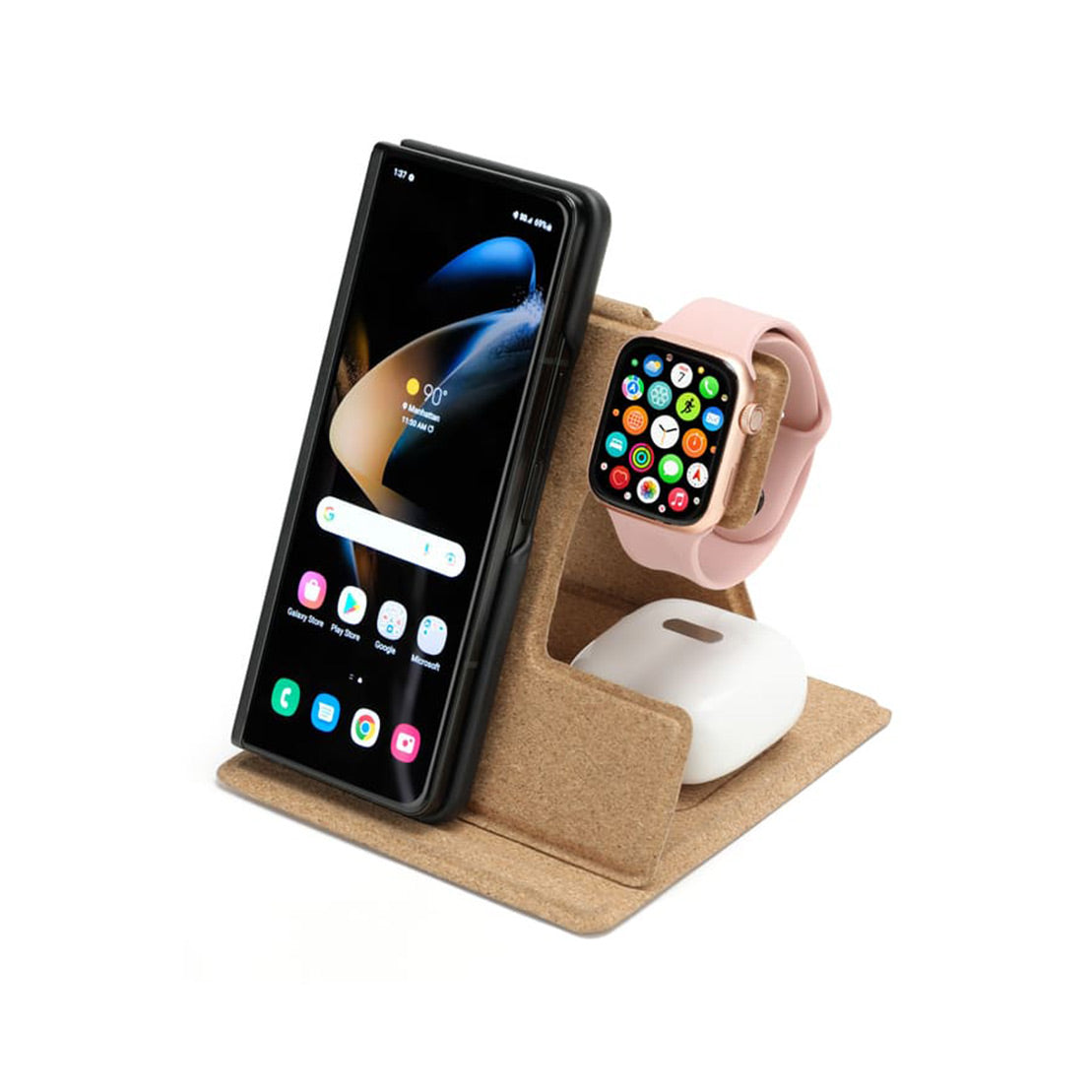 Mag 3 In 1 Foldable Cork Wireless Charger