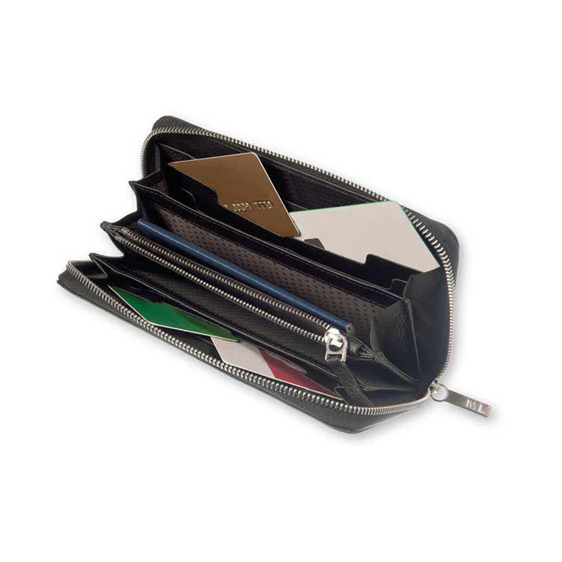 Moleskine Lineage Genuine Leather Zippered Wallet Black