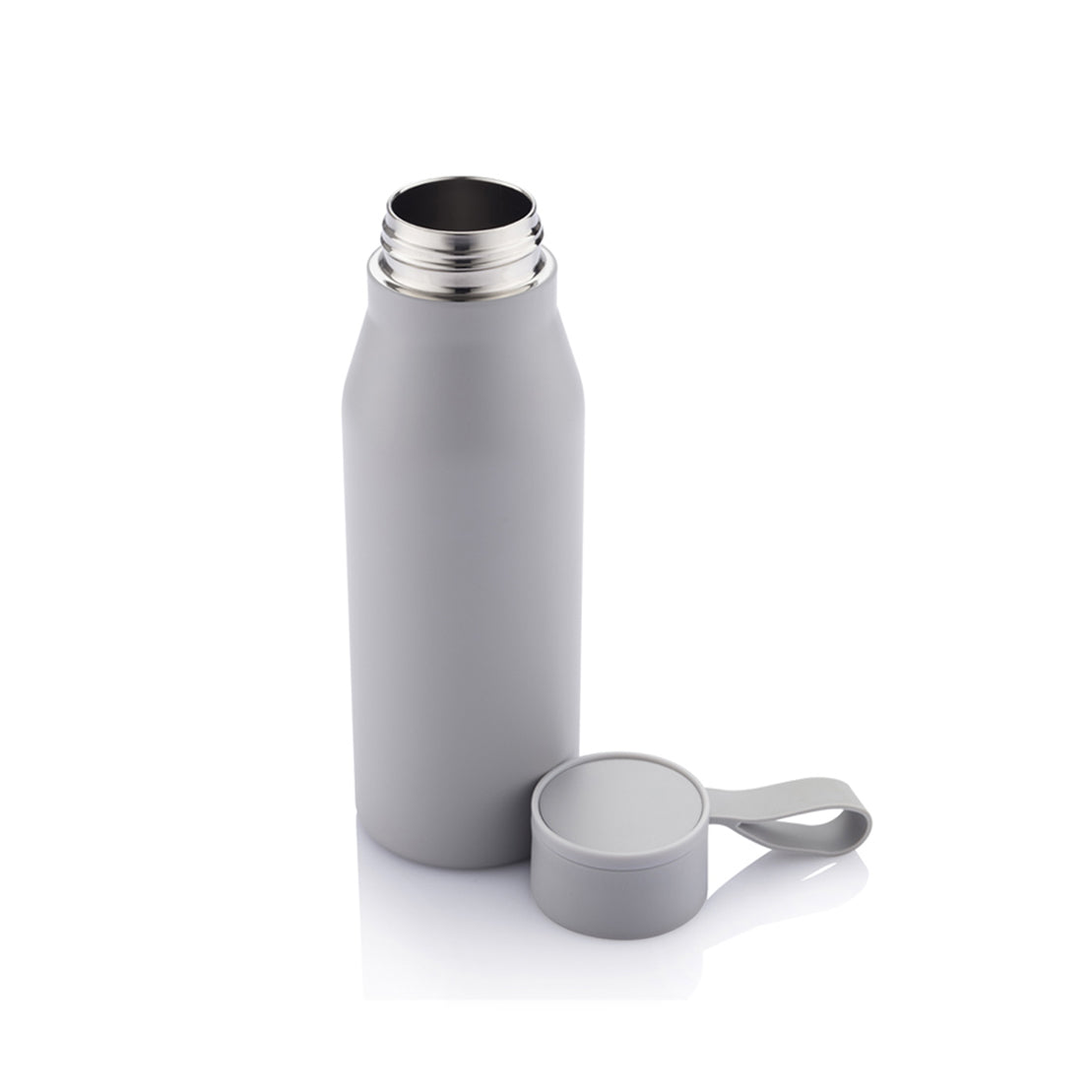 Recycled Stainless Steel Vacuum Bottle With Loop Grey