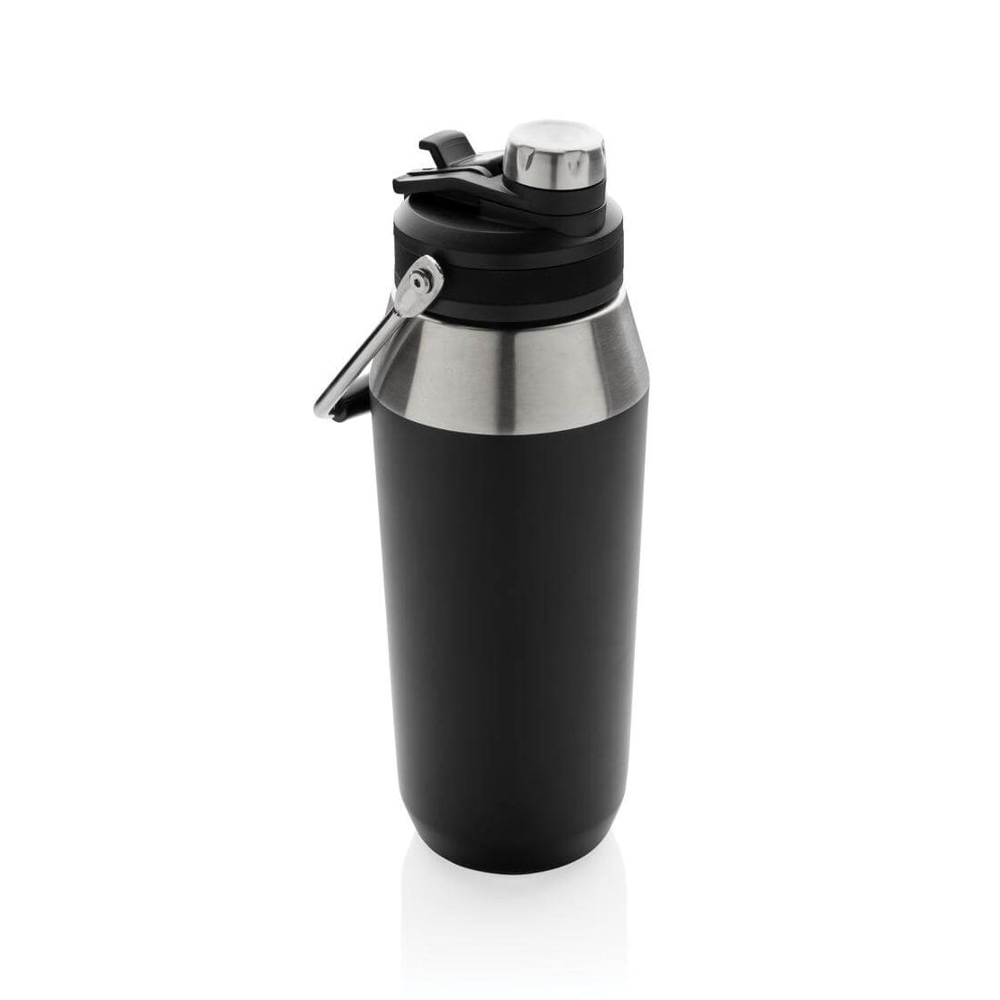 RIOLA- Vacuum Bottle With Solid Handle and Dual Lid-1L Black
