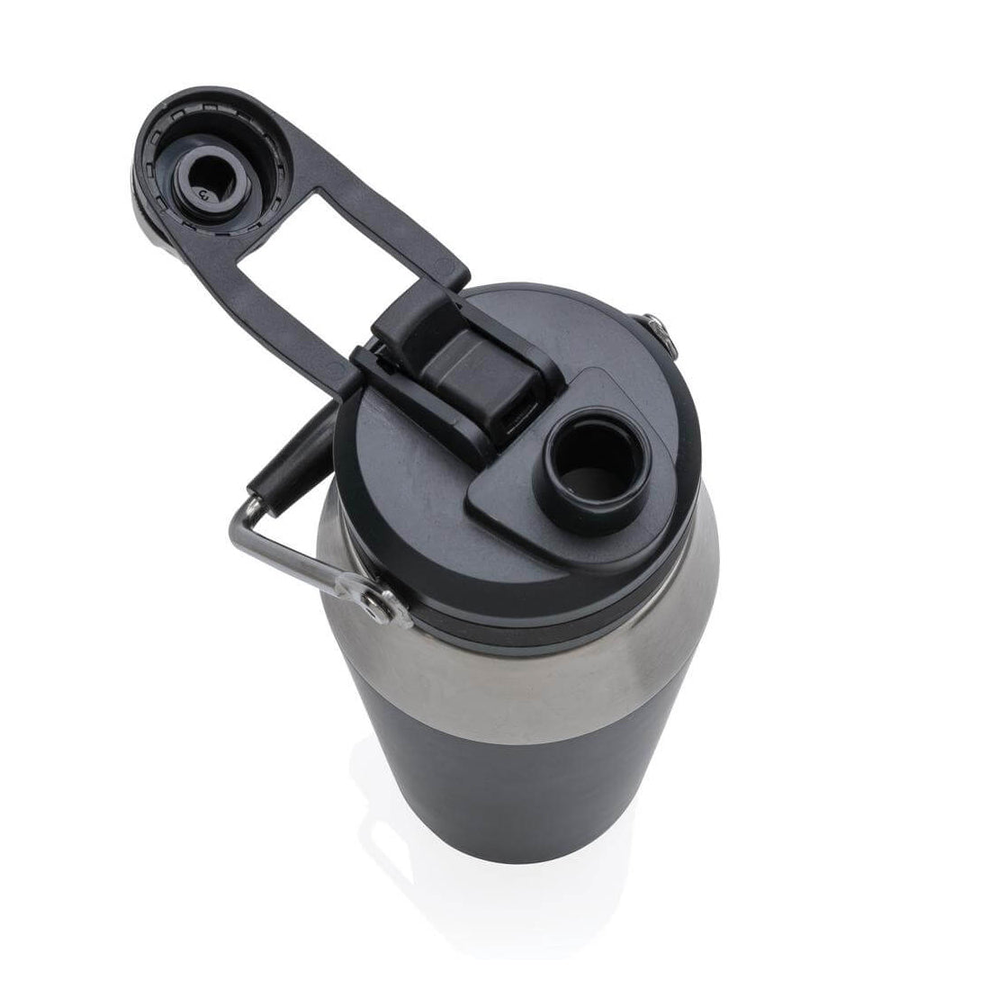 RIOLA- Vacuum Bottle With Solid Handle and Dual Lid-1L Black