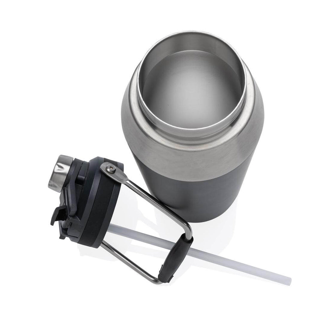 RIOLA- Vacuum Bottle With Solid Handle and Dual Lid-1L Black