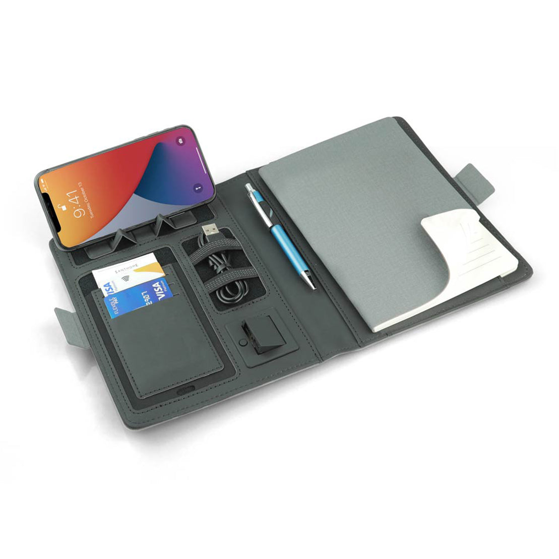 Santhome 10W Mag Safe A5 Organizer Grey