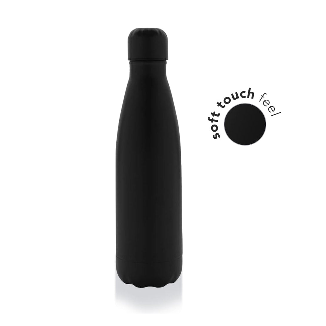 Soft Touch Insulated Water Bottle - Black