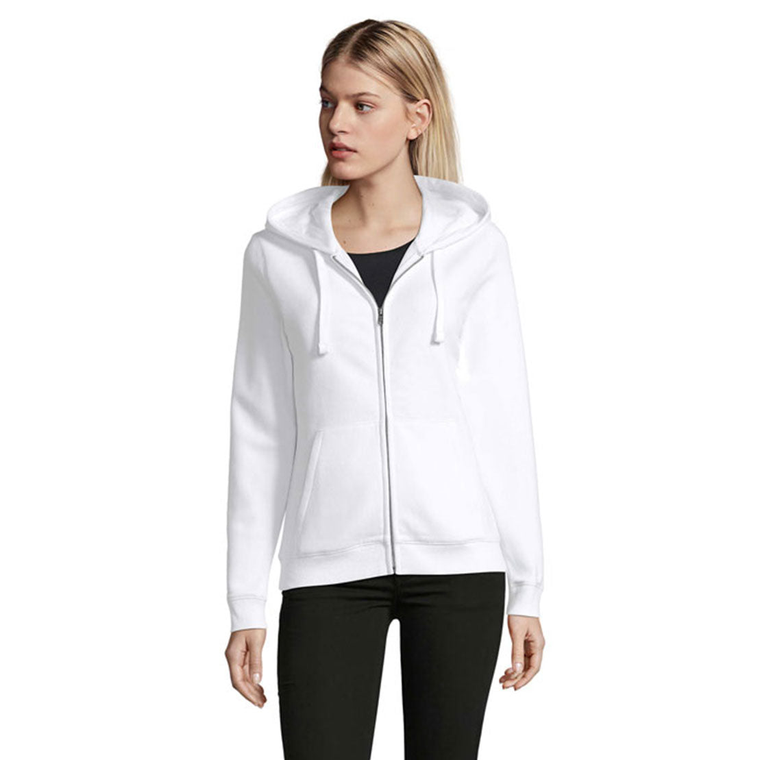 White Hoodie with zipper