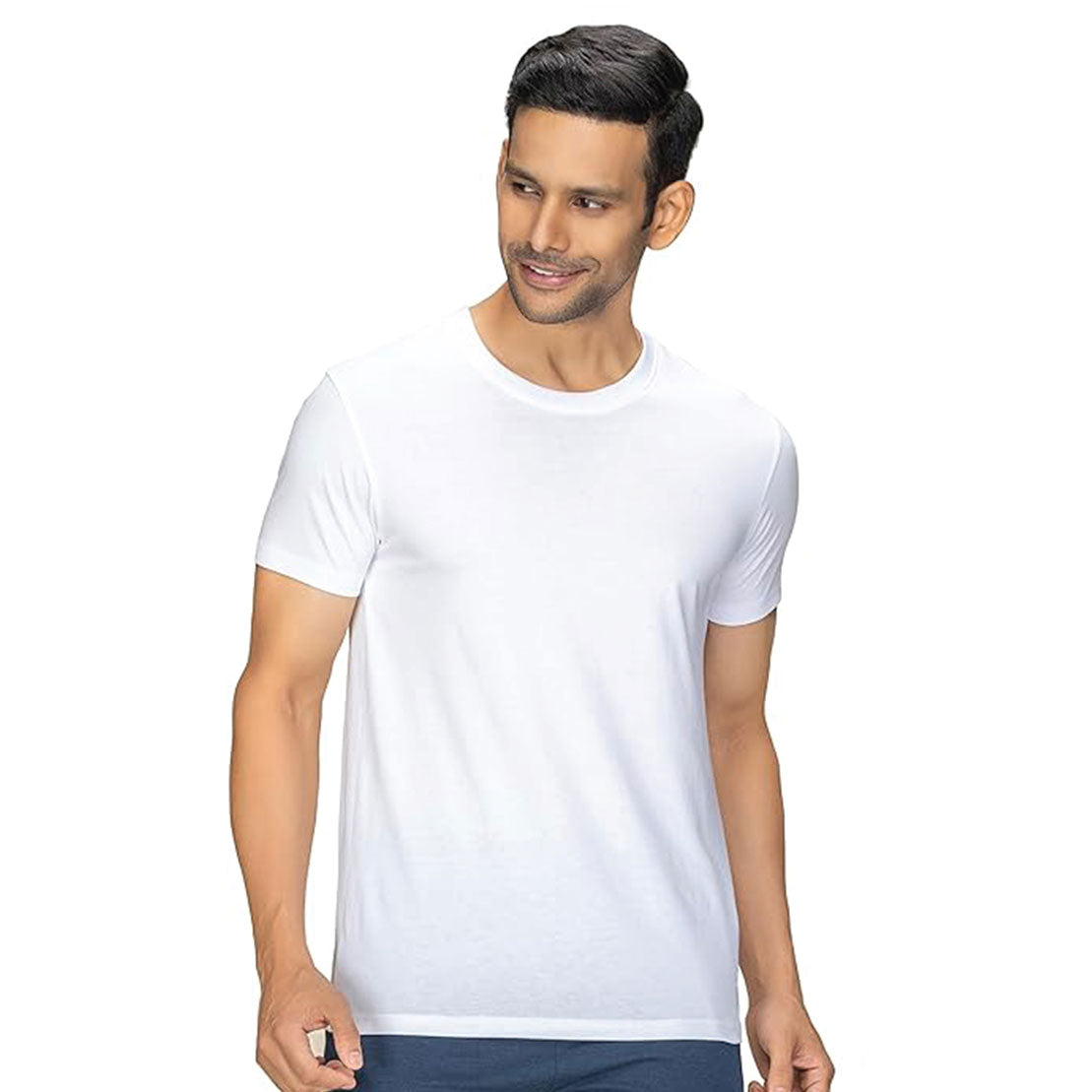 White Round Neck Tshirt - 100% Cotton